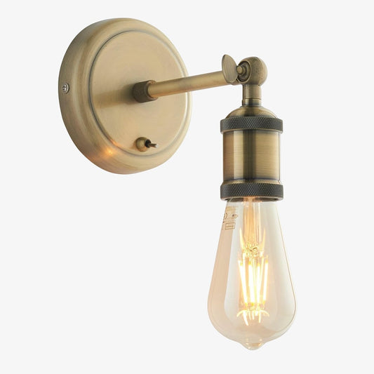 Lámpara de pared Calvra de latón – Aplique vintage con brazo ajustable para dormitorio