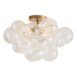 Load image into Gallery viewer, Bravira Flush Mount Ceiling Light - Ribbed &amp; Bubbled Glass Metal Light
