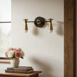 Load image into Gallery viewer, Pyralis Vintage-Style Cone Wall Sconce Brass Finish for Bedroom &amp; Corridor
