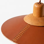 Carica l'immagine nella visualizzazione Galleria, Brown leather shade with hand cross-stitching