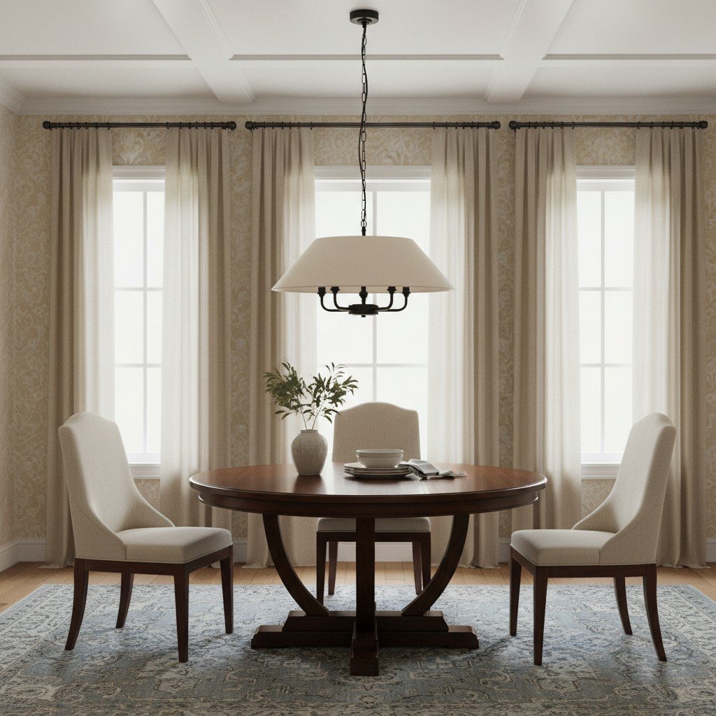 Lámpara colgante Zevatik con pantalla de lino – Diseño clásico de múltiples luces para comedor y sala de estar