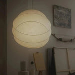 Carica l'immagine nella visualizzazione Galleria, Lampada a Sospensione a Sfera in Seta Wabi Sabi Japandi