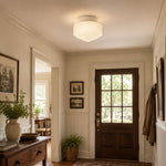 Afbeelding laden in galerijweergave, Embossed glass ceiling light in an entryway scene