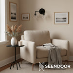 Load image into Gallery viewer, Merin Metal &amp; Glass Sculptural Wall Sconce for Vanity &amp; Bathroom
