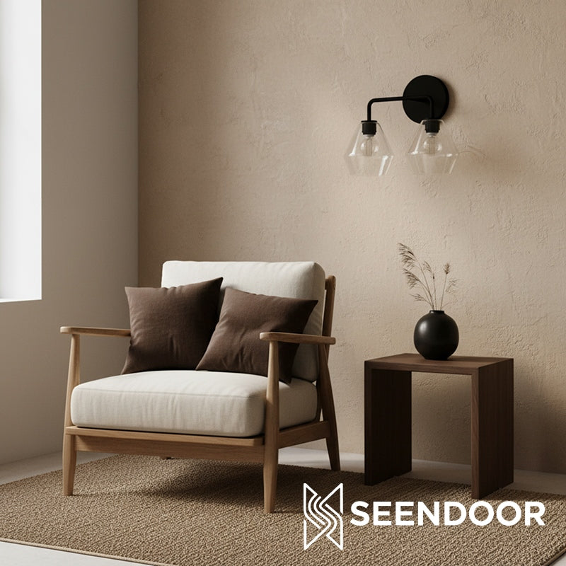 Merin Metal & Glass Sculptural Wall Sconce for Vanity & Bathroom