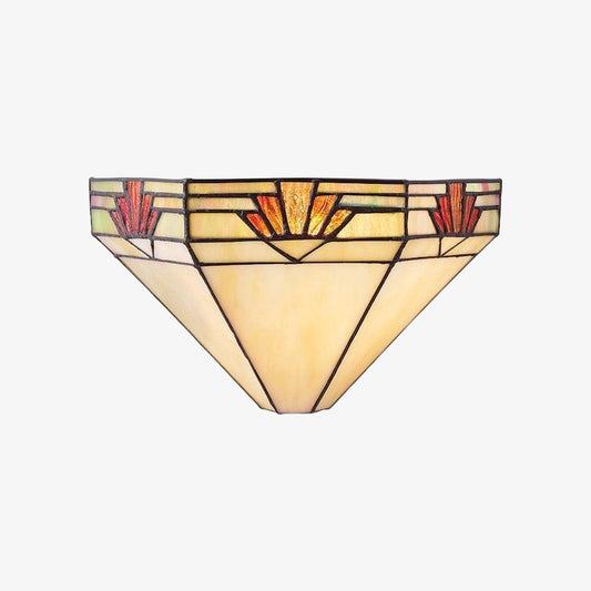 Lámpara de Pared TF Nevada Ziggurat — Aplique Art Deco de Vidrio Tiffany para Pasillos y Salas