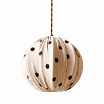 Cargar imagen en el visor de la Galería, Large cream polka dot fabric globe pendant lamp