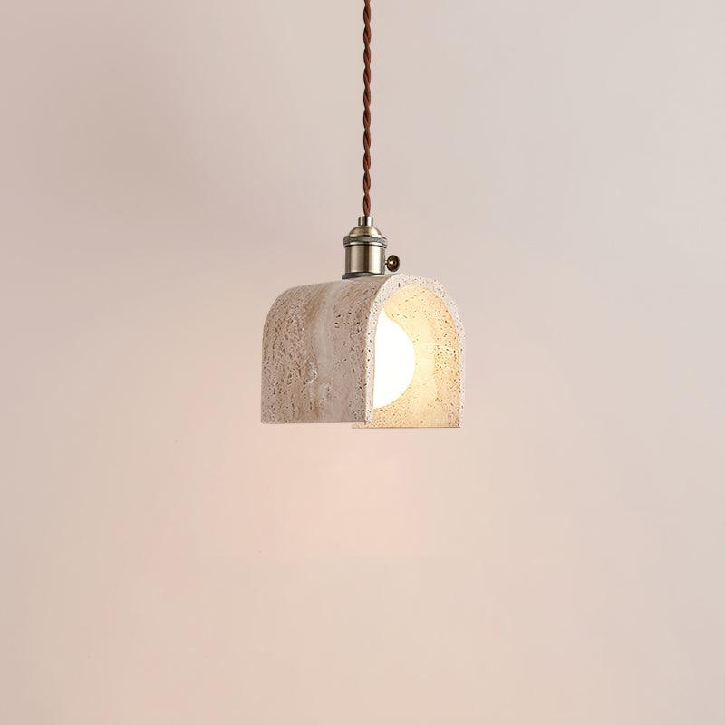 Alagusmo Minimalistyczna Lampa Wisząca z Trawertynu
