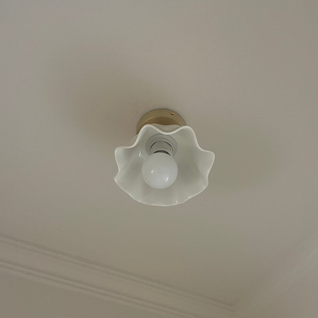 Blossom Glow Mid-Century Keramik Deckenleuchte