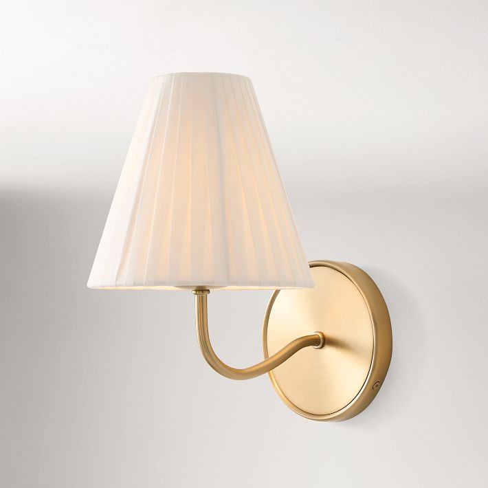 Fibura Sleek Metal Linen Shade Wall Light - Wall-Mounted Art