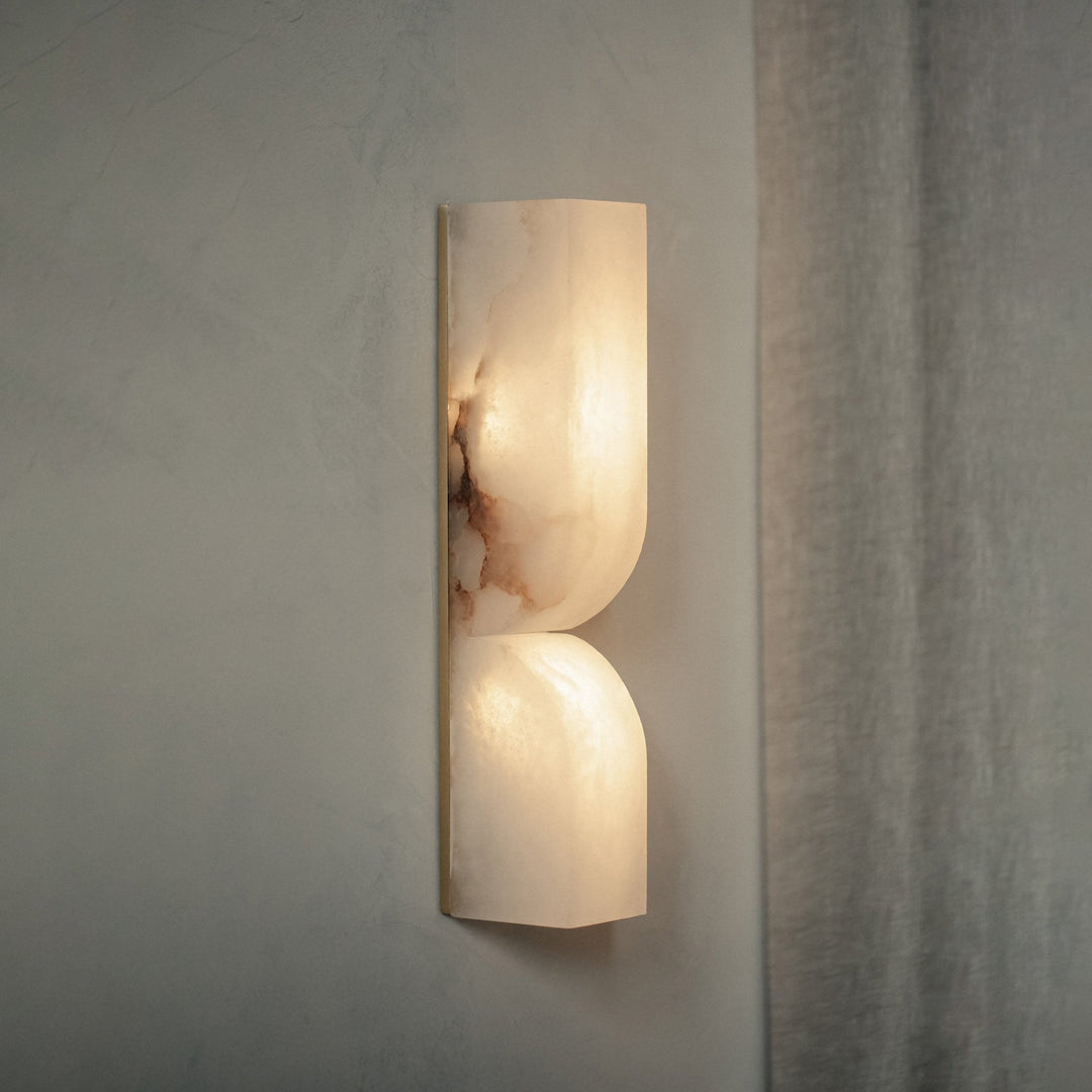 Rechteckige Alabaster-Wandleuchte