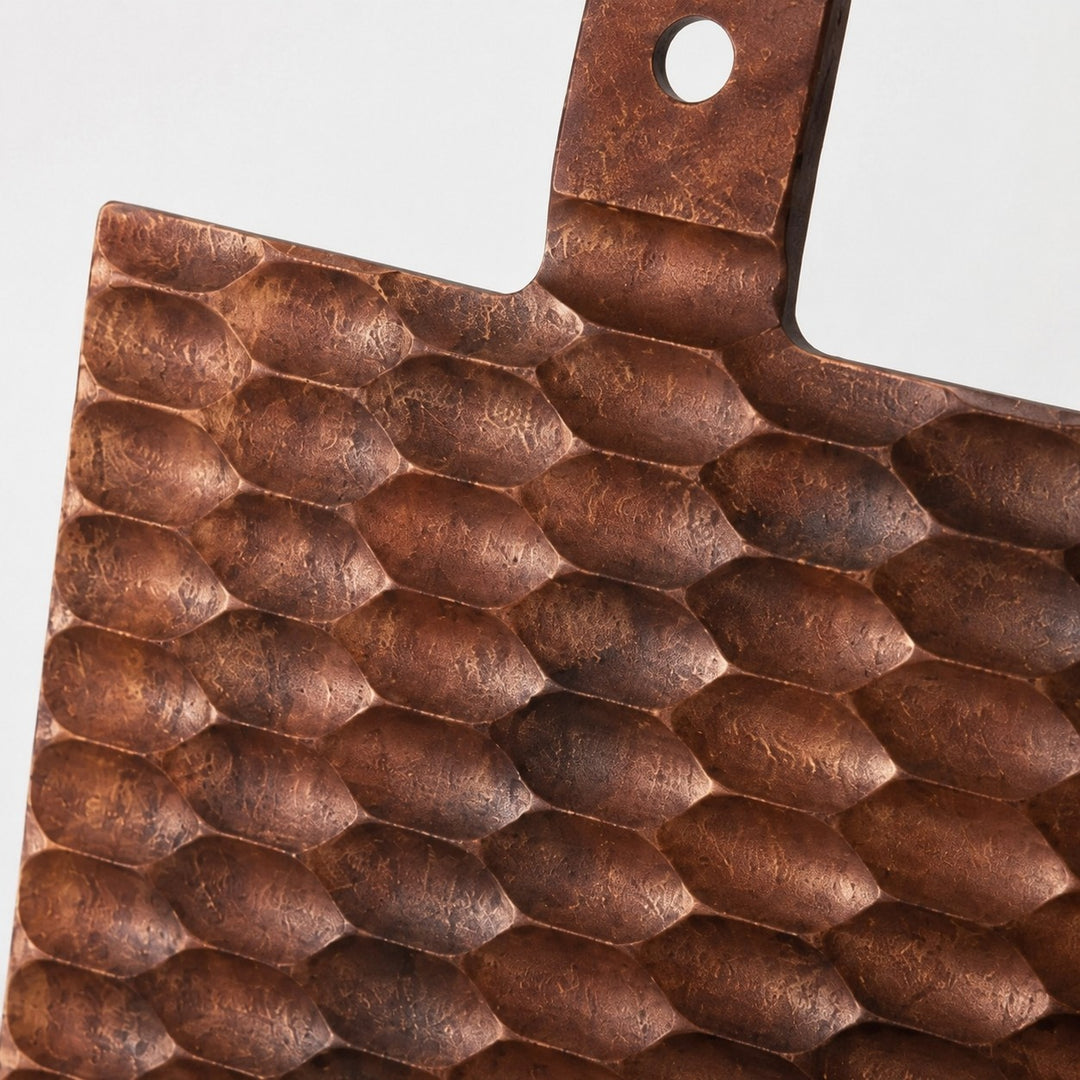 Close view of the dark textured wood surface