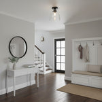 Cargar imagen en el visor de la galería, Luz de techo cromada estriada Ravion con pantalla de vidrio industrial - Sala de estar