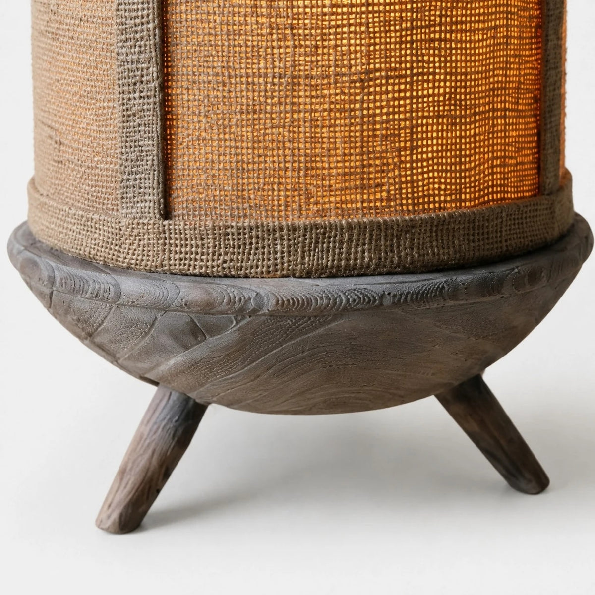 Close-up of gray pressed pleat base and frame