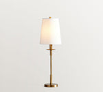 Load image into Gallery viewer, Rowan Modern Iron Table Lamp - Industrial Farmhouse Linen Bedside Reading Light
