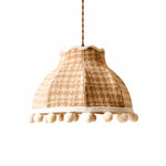 Charger l'image dans la visionneuse de la galerie, French Cream Pom Pom Fabric Pendant Light