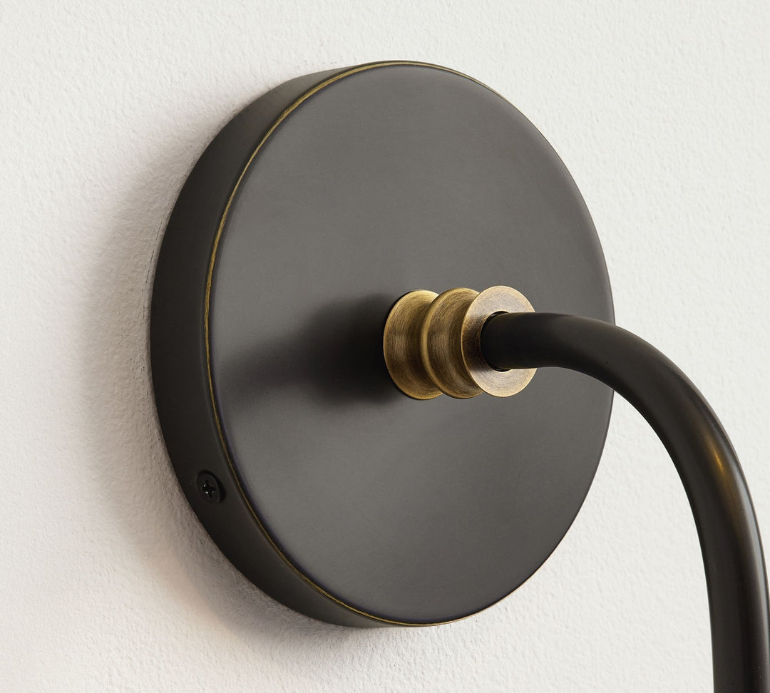 Calin Classic Sconce - Iron Wall Light with White Linen Shade
