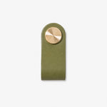 Afbeelding laden in galerijweergave, Cowhide leather and brass cabinet pull handle color and size option