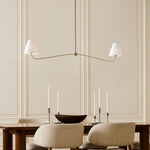 Load image into Gallery viewer, Fibura Metal Modern Linen Shade Linear Chandelier - Clean Lines

