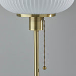 Load image into Gallery viewer, Pelviona Ribbed Glass Table Lamp - Brass &amp; Black Metal Base - Must-Have for Home Styling
