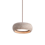 Load image into Gallery viewer, Travertine Drum Pendant Lamp