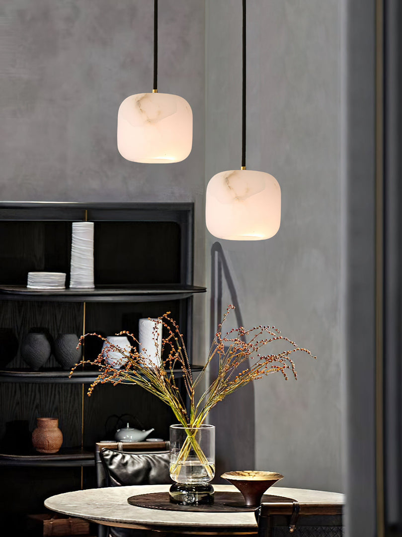 Lampa wisząca nocna z alabastru