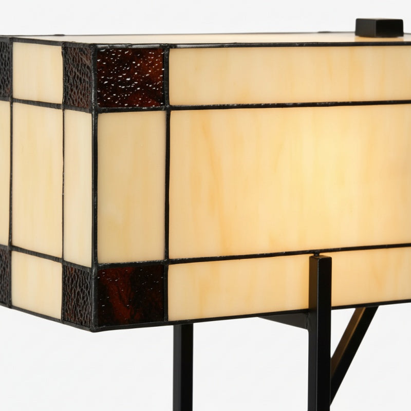 TF Manchester Table Lamp – Vintage-Inspired Stained Glass Table Light for Reading Nook or Bedroom