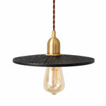 Cargar imagen en el visor de la Galería, Black lacquer carved wooden pendant light shade