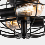 Carica l'immagine nella visualizzazione Galleria, Close view of caged bulb frame and warm light