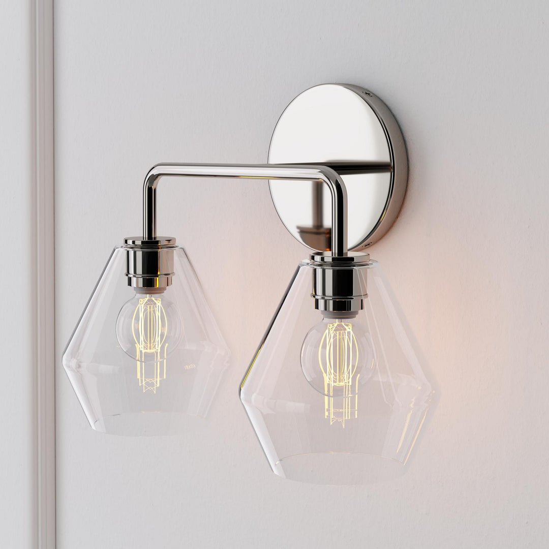 Merin Multi Head Dressing Table Wall Lamp - Metal And Glass Sculptural Lamp