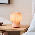 Load image into Gallery viewer, Novarise Ribbed Glass Table Lamp – Textured Glass Accent Lighting
