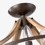 Load image into Gallery viewer, Distressed wood and rust ceiling light detail 7