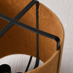 Cargar imagen en el visor de la Galería, close view of black metal frame and coffee fabric shade