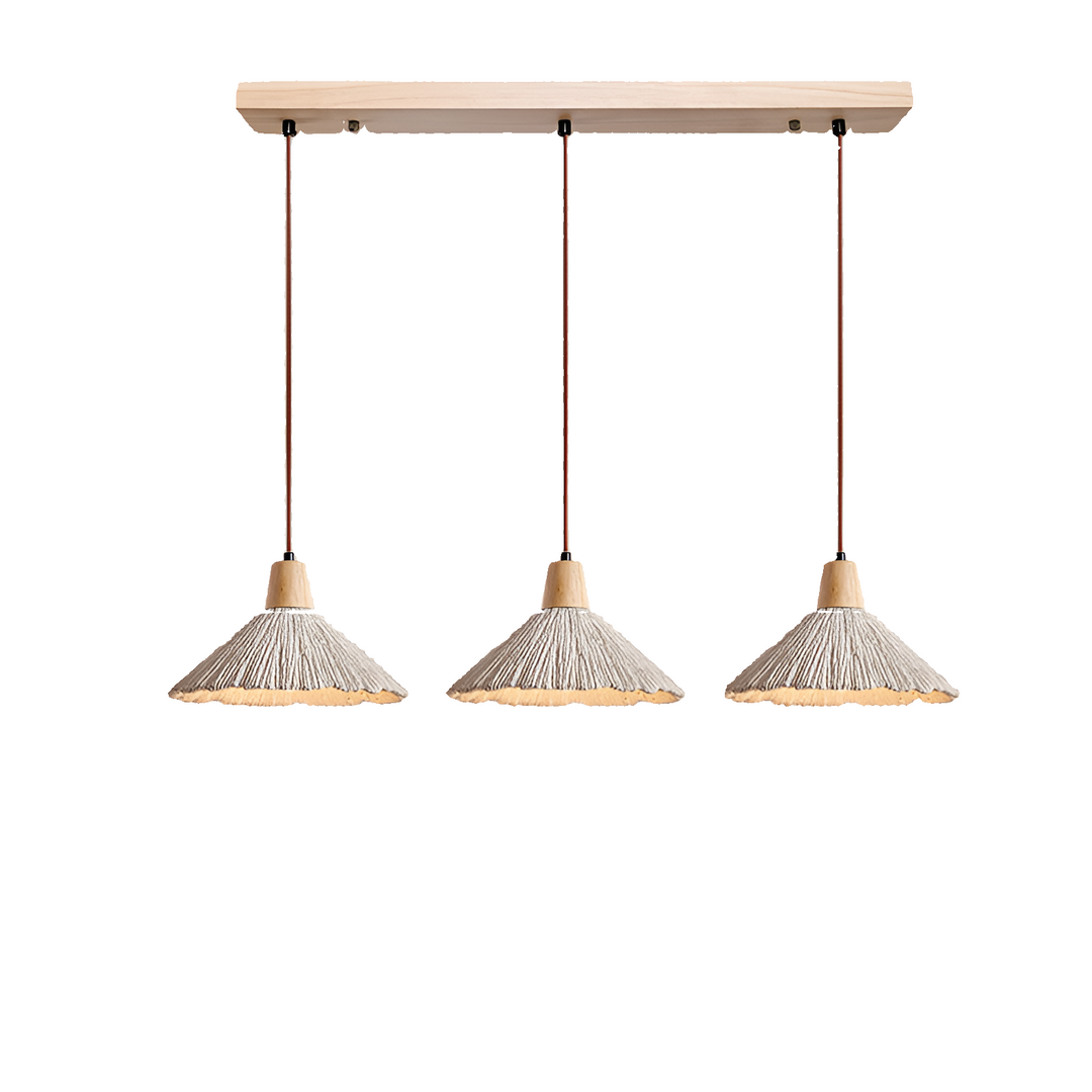 Lámpara colgante LED retro crema estilo Wabi-Sabi