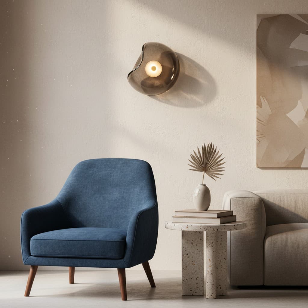 Lunacrest Gebogen Nebula Geïnspireerde Wandlamp – Artistieke Glazen Verlichting voor Hal