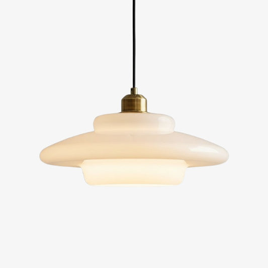 Lampe Suspendue Art Déco Opalisse – Plafonnier Dôme en Verre Opalin pour Salle à Manger N07