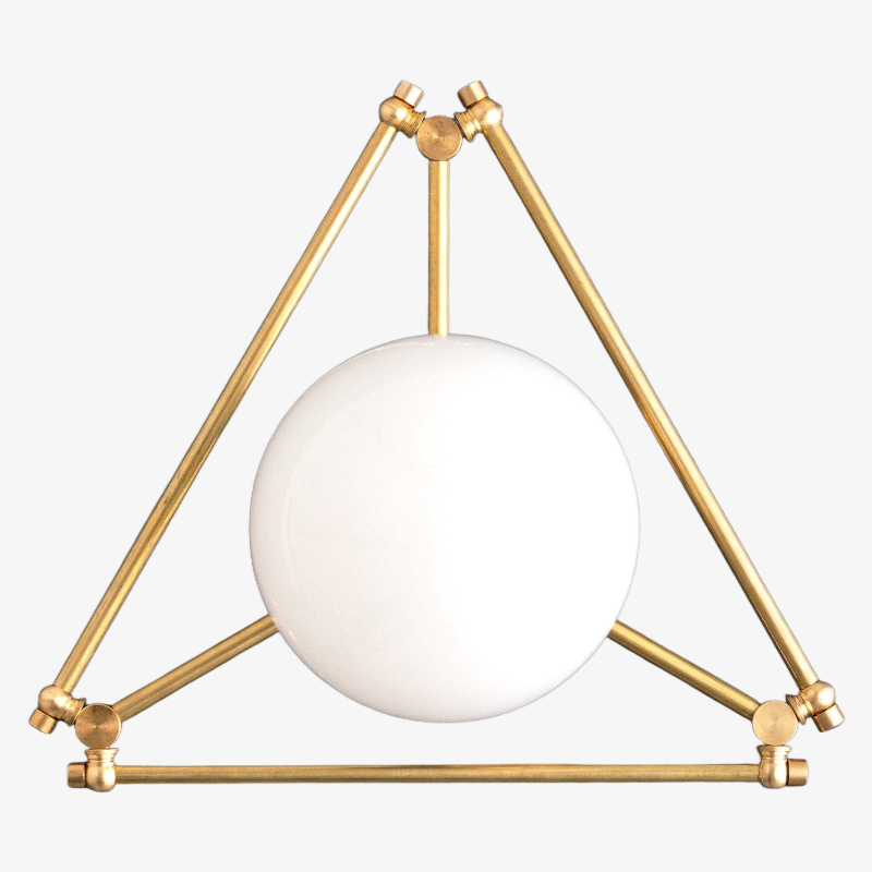 Glorica Glass Geometric Brass Pendant Light - Hand-Blown Globe Design