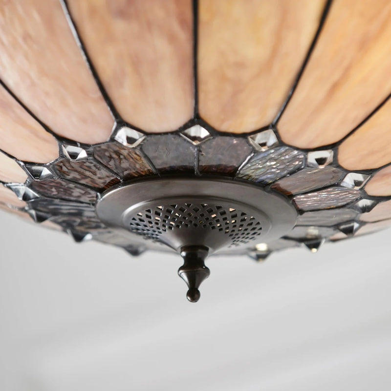 TF Brooklyn omgekeerde hanglamp – Deco glazen hanglamp met verstelbare ketting voor woonruimtes