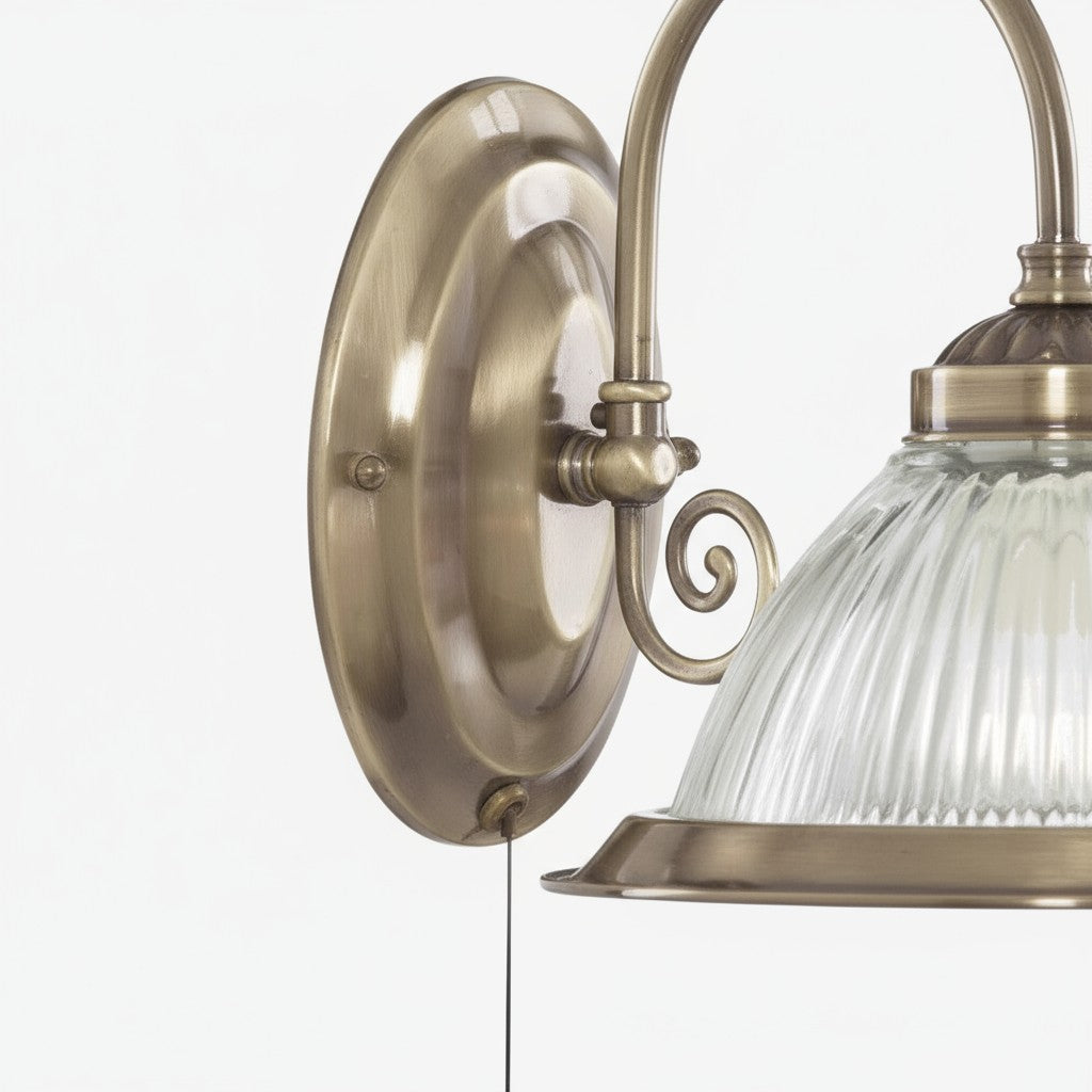 TF Vintora Ribbelglas Wandlamp - Industriële Belvorm voor Eetkamer en Gang