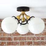 Load image into Gallery viewer, Glorica Glass Globe Light - Mid Century Semi Flush Ceiling Lamp
