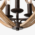 Load image into Gallery viewer, Distressed wood and rust ceiling light detail 5