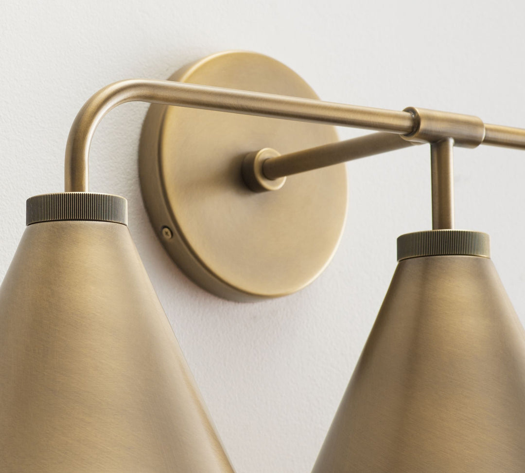 Korvi Iron Tapered Sconce Light - Wall Fixture in Black or Brass