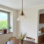 Cargar imagen en el visor de la Galería, Clear ribbed pendant near a window corner