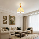 Load image into Gallery viewer, Lunavera Vintage Capiz Shell Ceiling Light with Wooden Accent for Bedroom Dining Room