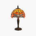 Load image into Gallery viewer, TF Dragonfly Hand-Cut Table Lamp – Vintage Stained Glass for Bedroom or Living Room