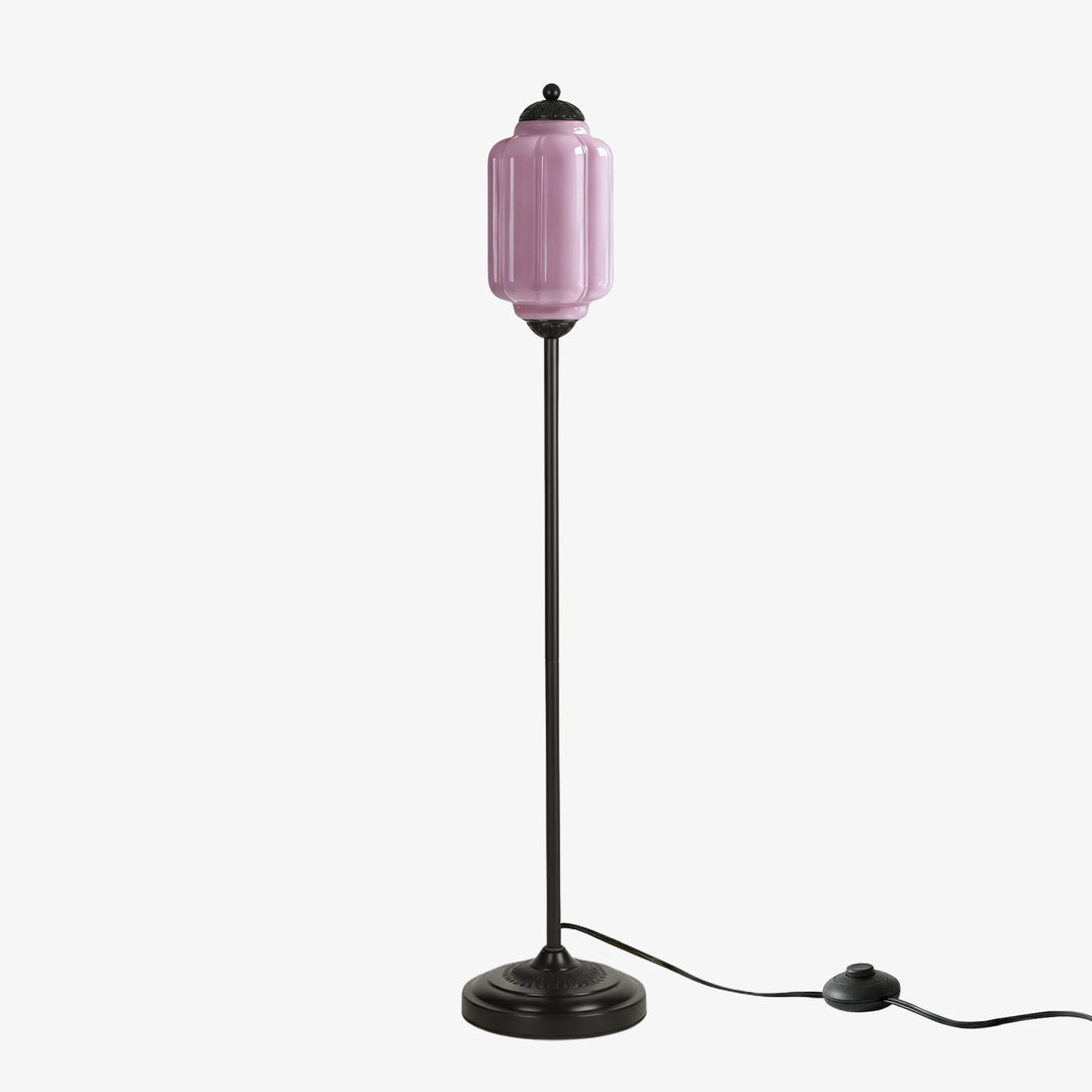 Eloise Strukturierte Glas-Kürbis-inspirierte Stehlampe - Organische Kunstfertigkeit und Retro-Stil für Wohnzimmer