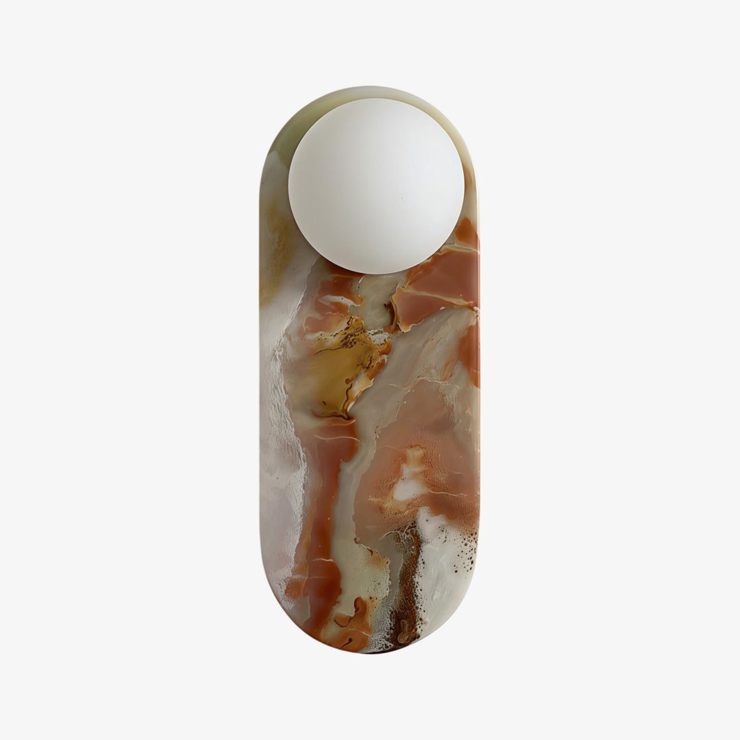 Lámpara de Pared de Piedra Vinbrea con Textura Orgánica - Luz de Acento de Estilo Mediados de Siglo para Dormitorio y Pasillo