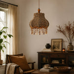 Load image into Gallery viewer, Vintage Fabric Fringe Pendant Lamp