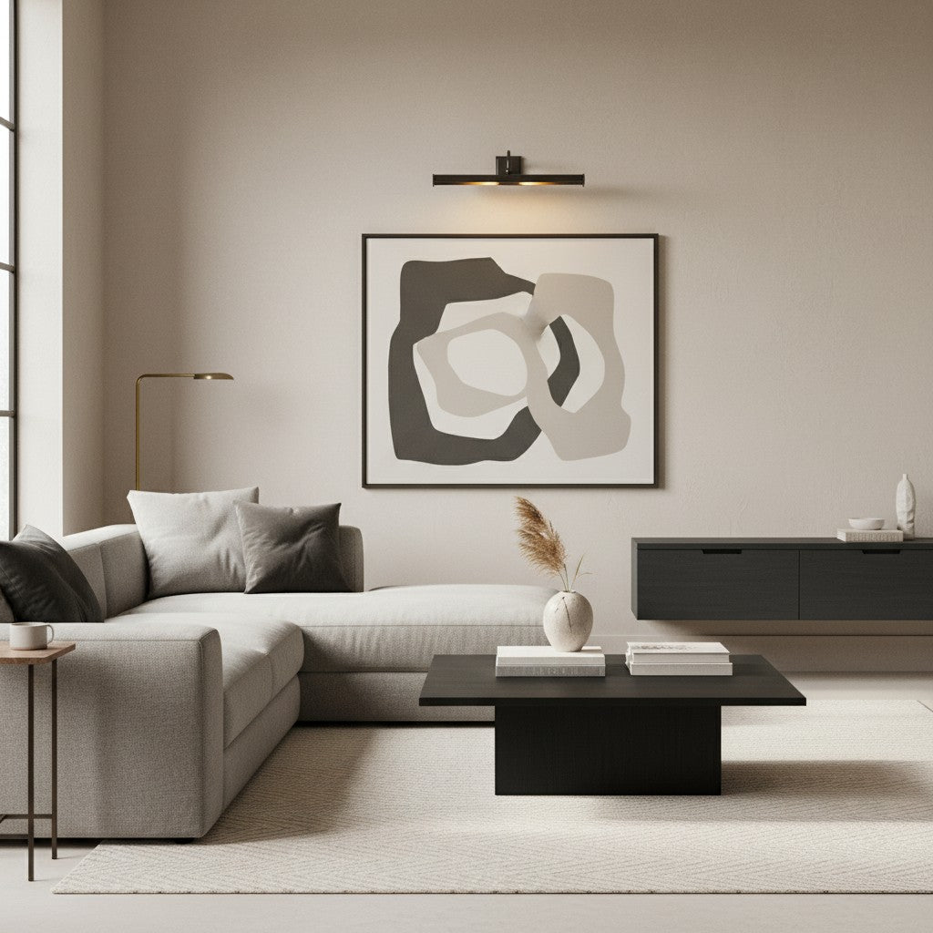 Aplique de Pared Serena Slim Hood - Iluminación Artística de Estilo Transicional para Sala de Estar