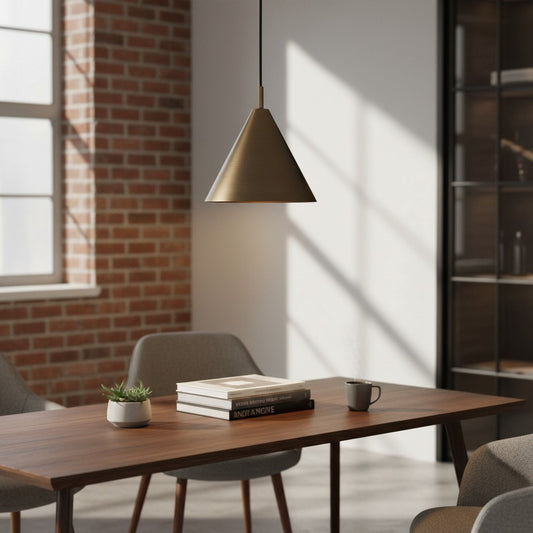 Lámpara colgante Oricone – Diseño clásico y elegante con acabado en bronce o latón, perfecta para comedor o sala